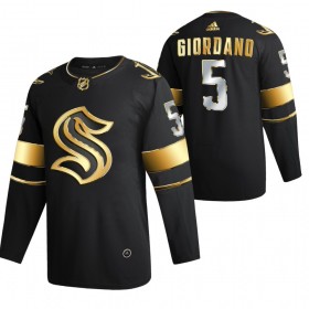 Seattle Kraken Mark Giordano 5 2021-22 Zwart Golden Edition Authentic Shirt - Mannen